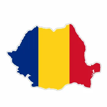 Гореща Светоотражающая Карта на Румъния Флаг Автомобилни Винилови Стикери за стъкла Багажника на Автомобил с UV-Защита на Автомобила Декоративен Винил KK PVC 14*10 см