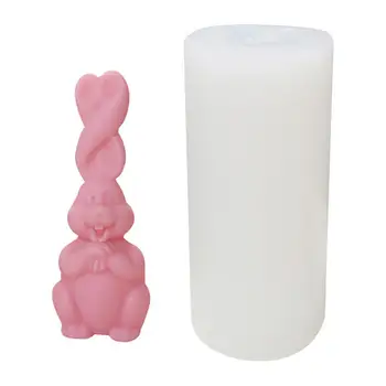 Форма за заек, 3D форма за свещ във формата на заек, силиконова форма за сапун 