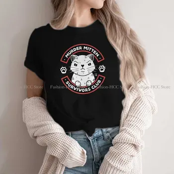 Клуб Оцелелите Специална Тениска от Полиестер Murder Mitten Kitten Удобна Подарък Облекло В стил Хип-Хоп, Тениска, Неща