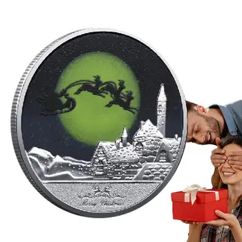 Весела Коледа Възпоменателна Монета Спомени На Дядо Коледа С Пожелания Монети За Декорация На Интериор Детски Подаръци