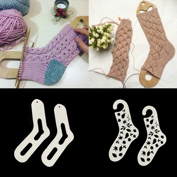 Дървен Държач За 1 Чифт Чорапи 3 Стил Тъкани Чорапи, Ръчно Изработени Модел На Регулирани Блокировщиков Чорапи Коледна Закачалка За Чорапи Сам Kniting