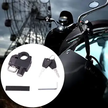 Заключване Мотоциклетни Шлем против кражба Брави за Сигурност Колоездене Шлем За управление 20-28 мм, с 2 Ключове и инструменти за Монтаж Инструмент R6Z0