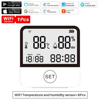 2024 Нов Сензор за температура и Влажност на Hristo WIFI С функция за Свързване Към Сцената От Hristo Smart Life App Control