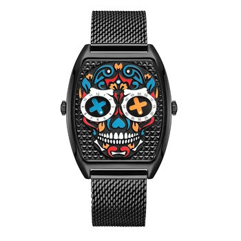 нов стил и Модерен дизайн на Мъжки часовници Индивидуалност, творчество Черен текстилен колан Бочкообразный тип на 30 живот водоустойчив свободно време спорт кварцов механизъм
