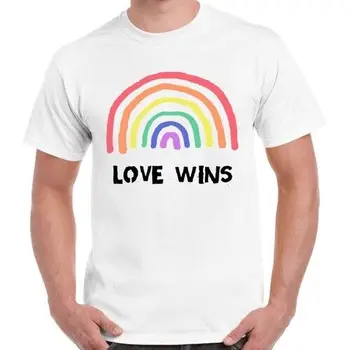 ЛГБТ Rainbow Love Wins Proud Soho London Устни Подарък за гей-парада Тениска Унисекс 2725