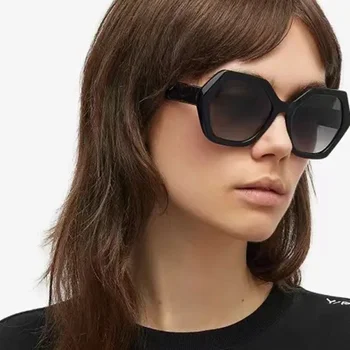 2024 Стилна Реколта дограма от оцетна киселина, Трайни Стръмни шестиугольные Слънчеви очила, Брандираната Дизайнерска мода, дамски Огледално сянка UV400