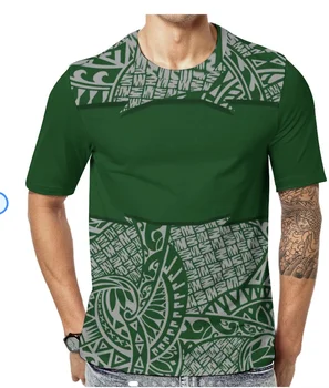 Летен тренд, мода мъжка тениска с къс ръкав в полинезийски стил, свободна тениска с къс ръкав, дигитална 3D печат по поръчка