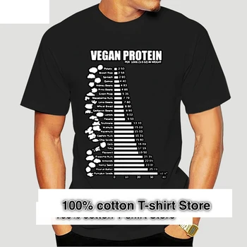 Мъжки t-shirt Вегетариански Protein Тениски От Джърси С дълъг Ръкав QYU Cool Printed T Shirt Tees Top 9733A