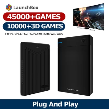 Твърд диск Launchbox, вграден в 50000+ игри, игри за Win 7/8/10/11 12T, твърд диск, съвместим с PS3 / PS2 / PS1 / СС / N64 / PSP / WII