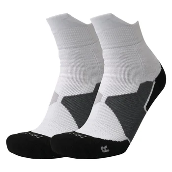 2 чифта мъжки чорапи, компресия чорапи дишащи баскетболни спортни колоездене, чорапи, спортни чорапи с високо еластична тръба.