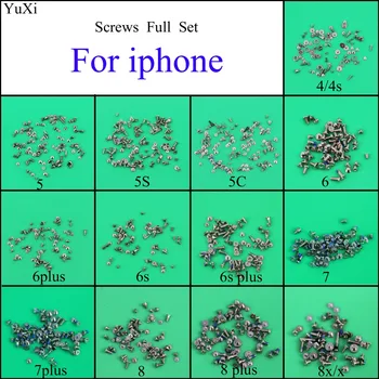 Винтове YuXi Пълен Комплект Винтове за Ремонт болт Пълен Комплект Резервни Части за iPhone 4 4S 5 5C 5S 5G 6G 6s plus 6s 7 7plus 8 8 Plus X/8x
