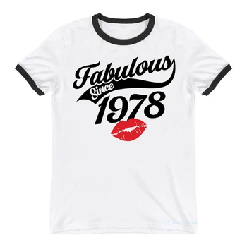 Страхотна тениска с графичен принтом 1980 г., дамски дрехи, тениски със секси устни, подарък за жена за рожден ден, тениски, дамски летни блузи, тениски