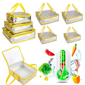 Преносим термосумка за съхранение на храни, напитки, пица, пакет с лед, изолиращи чанти, дамски чанти-на хладилника.