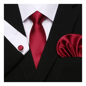 Луксозен Комплект за вратовръзки-на носните шалове и копчета за ръкавели 7,5 cm Отлично качество gravatas men Necktie hombre, Геометрична Официалната Дрехи цвят каки