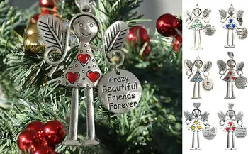 Луди Красиви Приятели Завинаги, Ангел Приятелство, Метално Подвесное украса на Коледна елха, Подарък Ангел-пазител