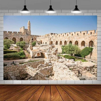 Фон за снимки на Стария град на Ерусалим Музей на Кулата на Давид Фон за снимки на Древните руини Исторически паметник на Банер за пътуване