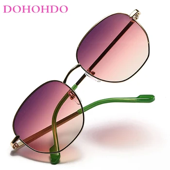 DOHOHDO Ретро Метални Кръгли Слънчеви очила, Дамски И Мъжки Модни слънчеви очила с цветни лещи, 2024 Нов Универсален марка UV400, Нюанси точки
