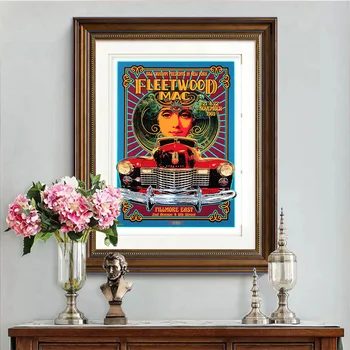 Музикална група Fleetwood Mac С винтажным принтом, Художествен Плакат, Кафе-бар, Ретро-Живопис върху платно, Начало Декор, Стикери за стена