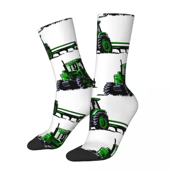 Зелени чорапи унисекс за селскостопански трактори С 3D принтом Happy Socks в уличном стил Crazy Sock