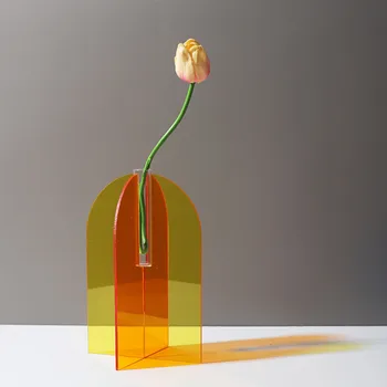 Креативна Акрилна Геометрична Ваза за цветя Модни Минималистичные Вази за украса на дома на масата в хола