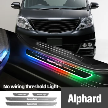 За Toyota Alphard 10 20 30 2002-2022 Осветление на прага на автомобил с индивидуално лого, Led лампа за педала на прага поздрави, Аксесоари