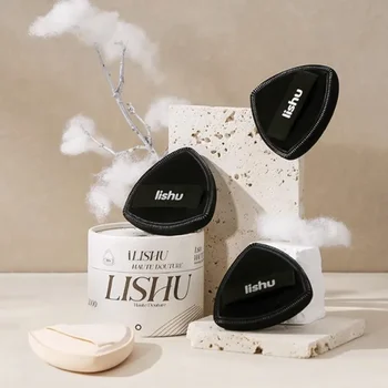 Слоеная основа Lishu Black на въздушна възглавница, Высокоэластичная Мека негодни за консумация захар, смесител за грим, гъба-апликатор за влажна сушене с двойно предназначение