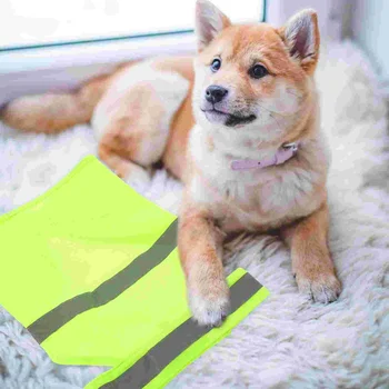 Флуоресцентна жилетка за кучета, малка шлейка, Улични жилетки за кученца от големи кучета, Защитен аксесоар, Отразяваща