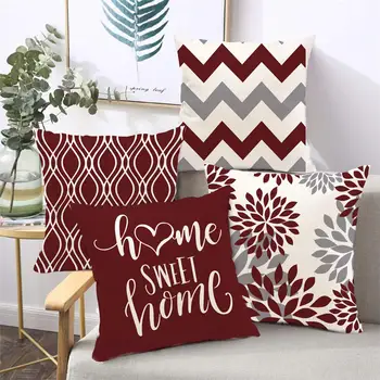 Червено-бяла геометрична бельо калъфка калъф за диванной възглавници, украса за дома може да бъде създаден специално за вас 40x40 45x45 50x50 60х60