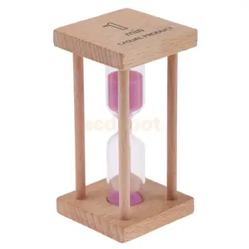 Пясъчен часовник с пясъка таймер за 1 минута и за декорация на детска дома на масата лилав цвят