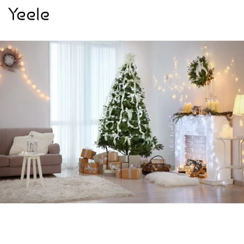 Коледно дърво Yeele, Диван, килим, светлинна ивица, детски подарък, на фона на фотография, фотографски декори, декори за фото студио