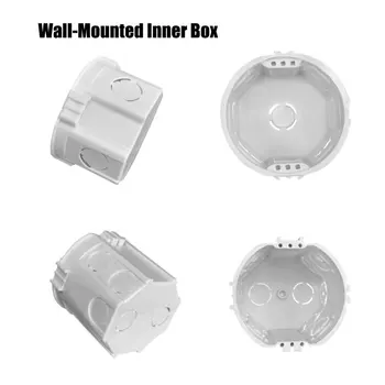 Стенен монтаж Бяла кутия Вътрешна Касета за прекъсвач и контакти стандарт на ЕС Жичен кутия с кръгла основа