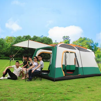 Висококачествена автоматична голяма туристическа палатка на открито Семейна къща, двустаен Сгъваема палатка