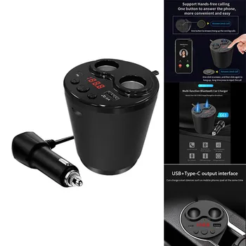 Автомобилен Bluetooth G63 5.0 FM трансмитер PD Type C USB Зарядно Устройство за MP3 Музикален плейър TF карта 