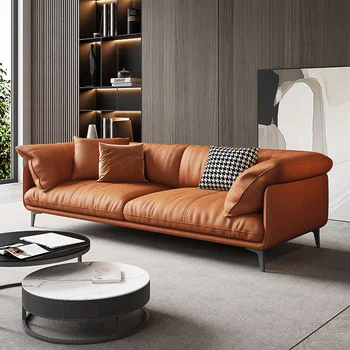 Италиански сгъваем диван за 2 души, европейският секционни кожен диван, луксозни дивани, Модерни мебели Divani Da Soggiorno за хола MZY