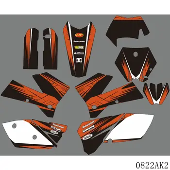 Пълни с графични етикети, етикети на фона на мотоциклет, потребителско име стаи за KTM EXC EXC-F 125 250 300 450 525 2005 2006 2007