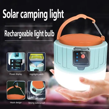 Мощни слънчеви led пешеходни светлини се използват в нощни пазари USB-акумулаторна лампа за работа на открито на палатка, преносима система за спешни лампа