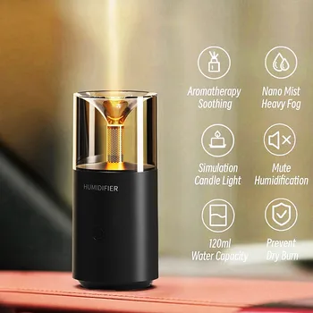 Ароматни Дифузьор на Свещи USB Електрически Ултразвуков Овлажнител на Въздуха за Дома Автомобил Mini Fragrance Essential Oil Diffuser