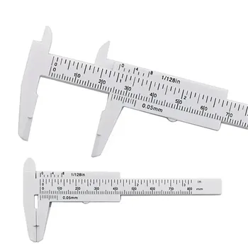 Мини пластмасова штангенциркуль с нониусом, микрометър 80 мм, мини-владетел, инструменти за прецизни измервания, стандартен штангенциркуль с нониусом