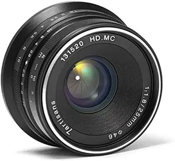 7artisans 25 мм F1.8 MF APS-C Беззеркальная камера с основен Обектив За Sony E A6300 A6400 A6500 Fujifx X-T5 Micro 4/3 Canon EOS-M Nikon Z