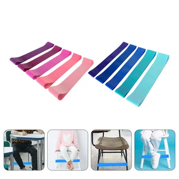 10шт Еластични ленти за столове, дъвка за класни столове, Цветни Инструменти за ADHD, гума, за неспокойните крака.