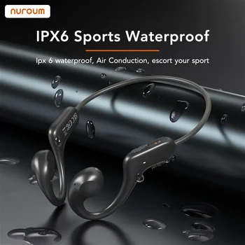 Слушалки NUROUM OW10 с въздушна проводимост Ipx 6, водоустойчиви слушалки, Bluetooth 5.3 с шейным ръб за спорт