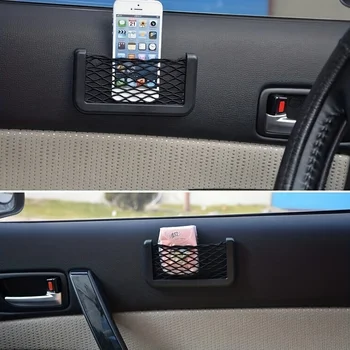 Кола за телефон, подвесная окото чанта органайзер за аксесоари, чанта за съхранение, Мрежест джоб за портфейл, ключове, Органайзер Auto Interio