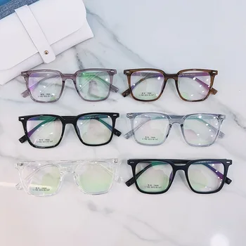 Нови Квадратни Очила TR90 с Анти-синя Светлина, Индивидуалност, Ориз, Нокти, Прости Лещи за Мъже и Жени в Рамки за Очила от Късогледство