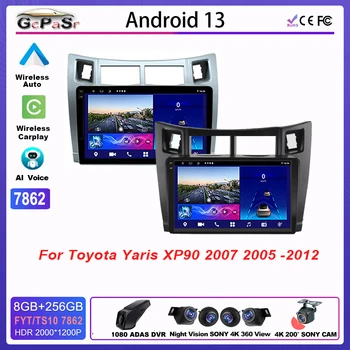 Автомагнитола Android Bluetooth за TOYOTA YARIS XP90 2007 2005-2012 Мултимедиен център GPS Навигация 5G DVD, Wifi Дисплей камера