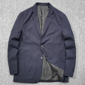 Мъжки яке-сако 2023 Пролет-лято, без бръчки, гладка, быстросохнущий, дишаща Мъжки оборудвана с костюм, костюм за почивка, финото палто