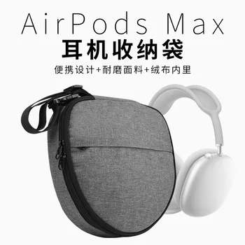 Приложим за Apple AirPod Max, калъфи за прием, преносима чанта за слушалки, странична чанта с цип