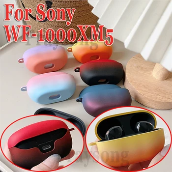 Модерен Стръмен Калъф за слушалки Sony WF-1000XM5 Cover Градиентный Твърд Калъф За слушалки 1000XM5 Case Безжично зарядно устройство ще захранване на Скоростната Funda Cover