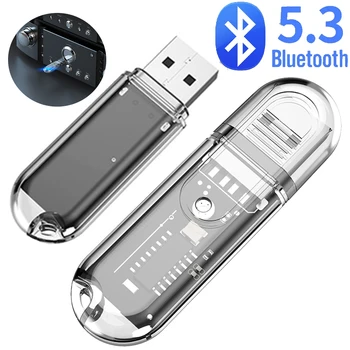 USB Bluetooth 5.3 Адаптер Компютърен Безжичен Предавател Приемник BT Аудиоприемник Жак за Автомобилния Компютър Говорител на Слушалката