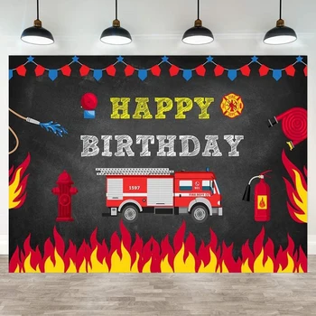 Фон за снимки Пожарникар на Пожарната Фон Пожарникар Украса за рожден Ден на момче Снимка Банер Фотобудка, за снимки