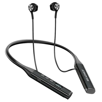 100 часа работа слушалки Bluetooth 5.3, слушалки с шейным ръб, шумоподавляющая спортни слушалки с аварийно зареждане